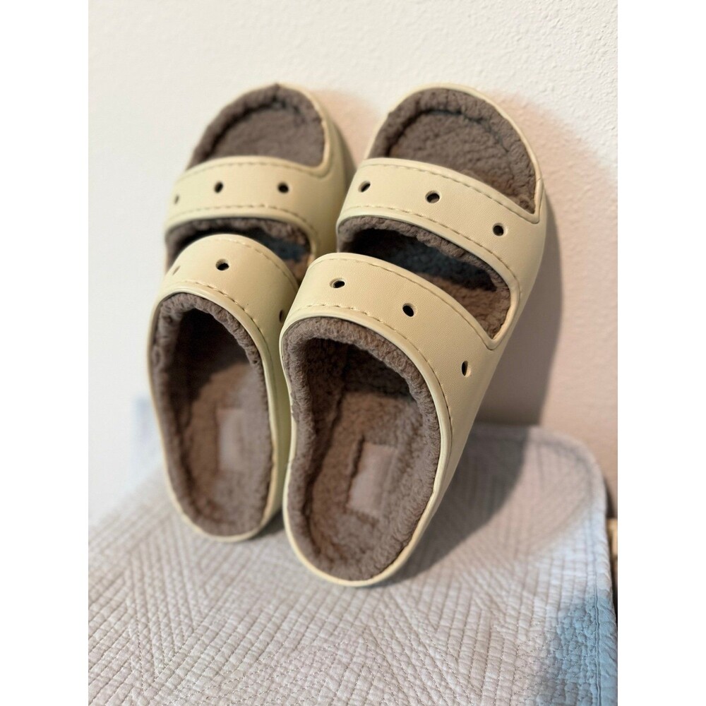 Crocs Classic Cozzzy Slide Sandals in Mushroom/Bone Women’s 11, Men’s 9 - Picture 7 of 12